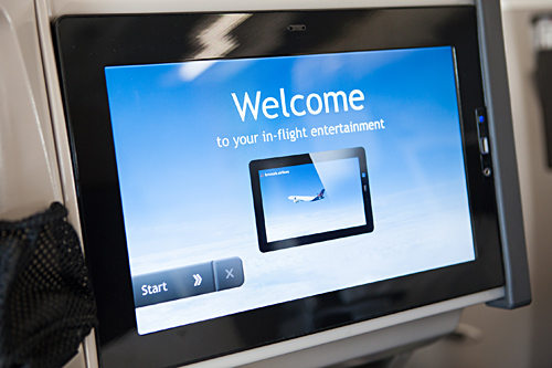 Brussels Airlines new business class IFE RAVE big screen