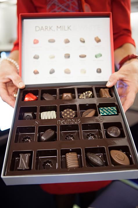 Brussels Airlines new business class neuhaus belgian chocolates