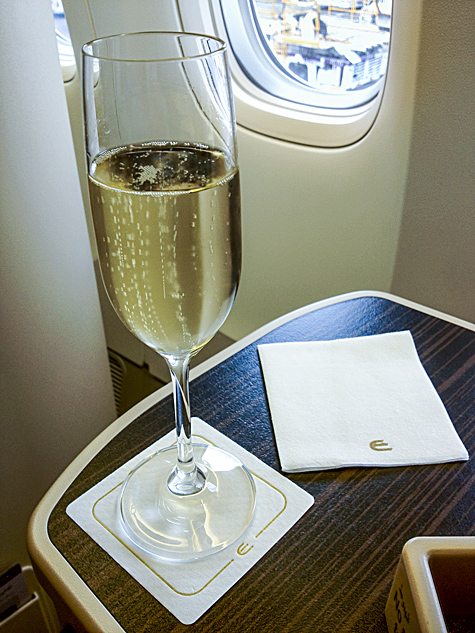 Etihad Pearl Business Class Champagne