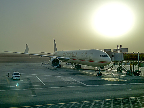 Etihad Plane At Abu Dhabi Airport