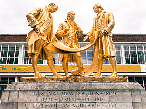 Golden Men statue Birmingham