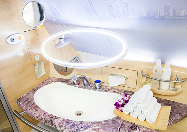 Emirates A380 First Class Shower Spa Mirror and Sink