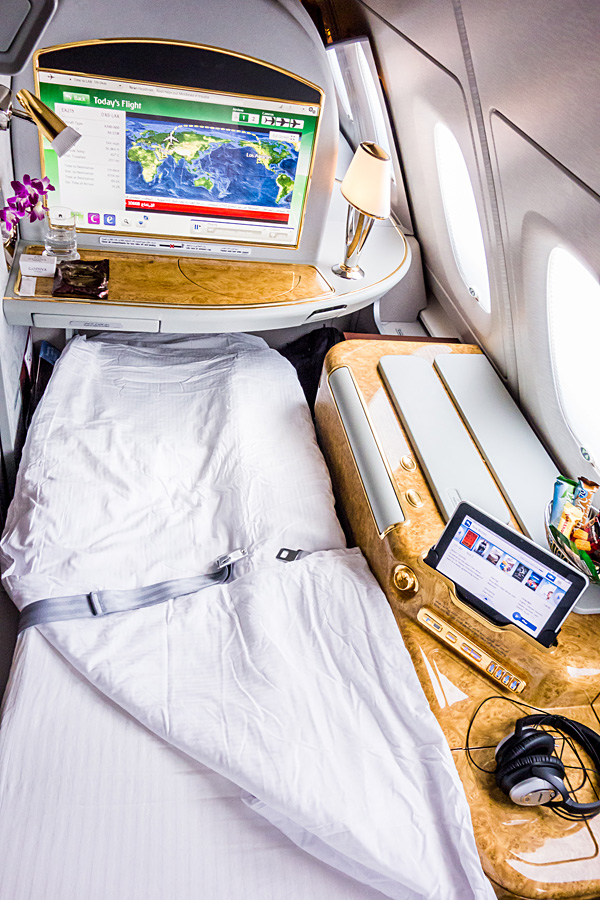 Emirates First Class A380 Suite Bed