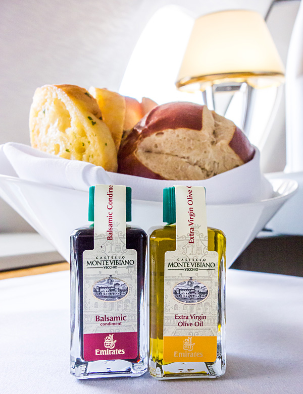 Emirates First Class: Monte Vibiano Balsamic and Olive Oil