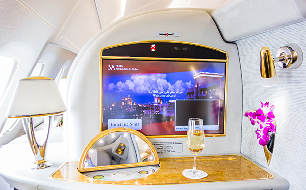 Emirates First Class Ready for Departure Amsterdam