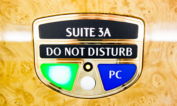 Emirates First Class Suite 3A Do Not Disturb sign A380