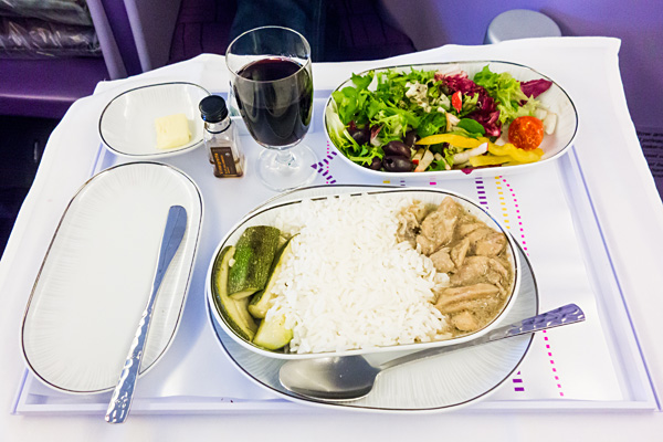 Thai Airways A380 Royal Silk Business Class Main Course Stir Fried Chicken