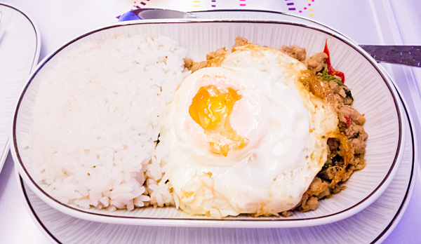 Thai Airways A380 Royal Silk Business Class Stir Fried Minced Chicken