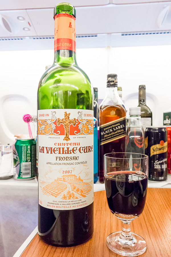 Thai Airways Royal Silk Business Class Red Wine Chateau La Vieille Cure 2007