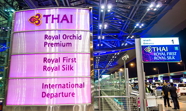 Thai Airways Royal Silk Departure Bangkok Suvarnabhumi Airport