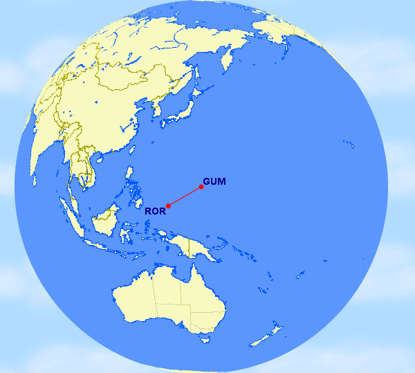 Guam to Koror, Palau (GUM-ROR)