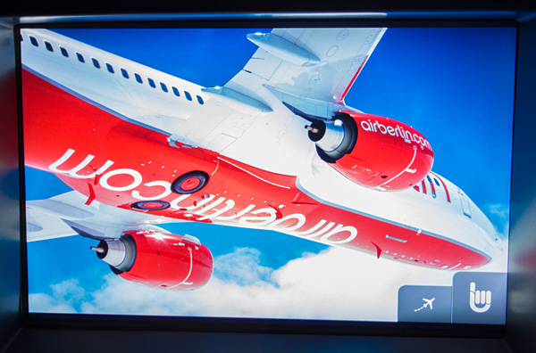 Air Berlin A330 new Business Class IFE Screen
