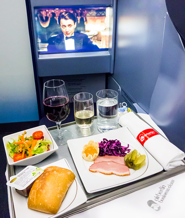 Air Berlin A330 new Business Class Meal Service Starter