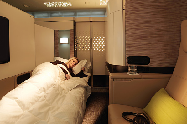Etihad Airways A380 First Class Apartment Suite Bed