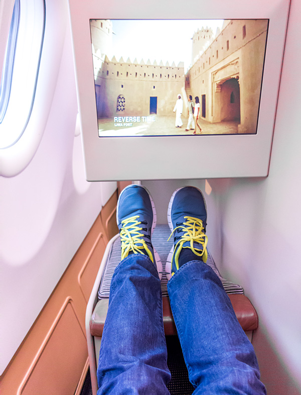 Etihad Business Class A330 IFE screen and leg room