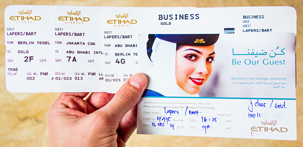 Etihad Business Class Boarding Pass