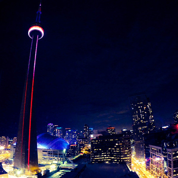 CN Tower view from InterContinental Toronto Centre room 2327