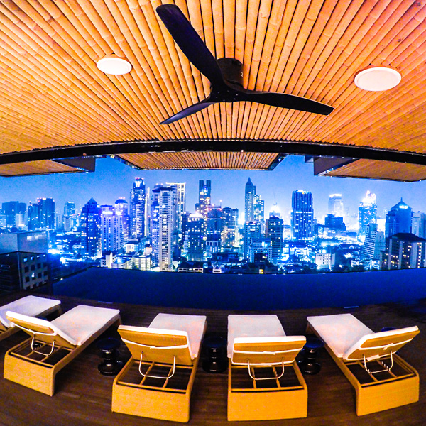 Hotel Indigo Bangkok Wireless Road Rooftop Pool at night