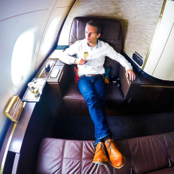 Etihad Airways A380 First Class Apartment Bart Lapers seat 4K