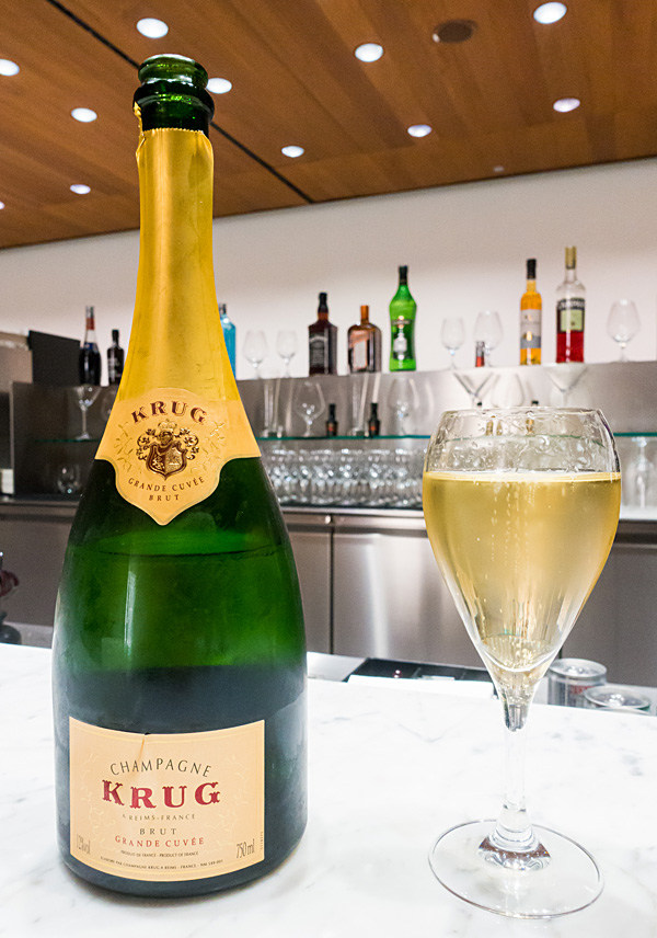 Krug Champagne at Qatar Airways Doha Al-Mourjan Business Class Lounge