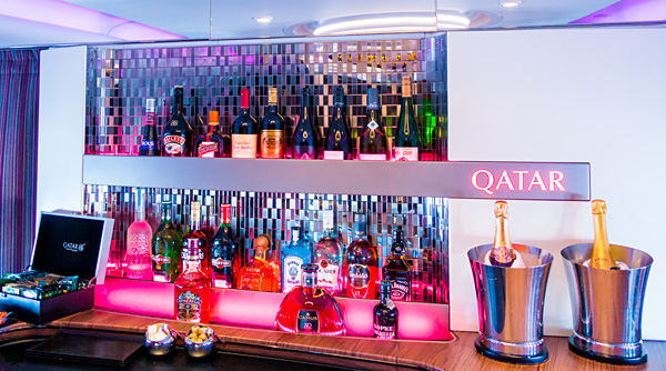 Qatar Airways A380 The Lounge Bar Drinks and Cocktails