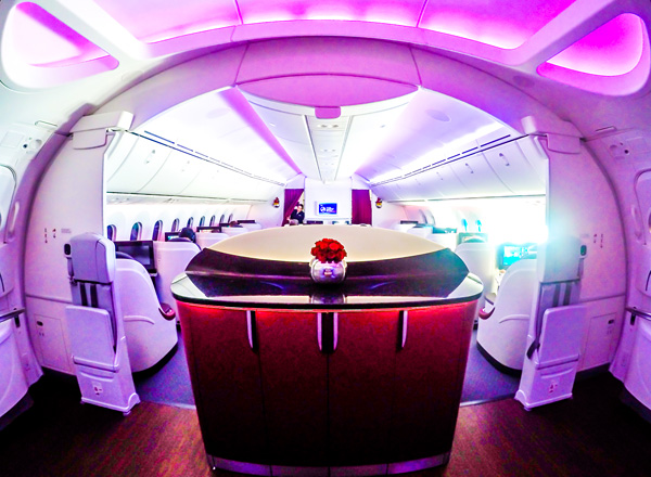 Qatar Airways B787 Dreamliner Business Class Cabin
