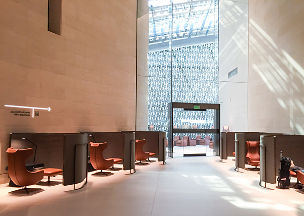 Qatar Airways First Class Lounge Doha seating area
