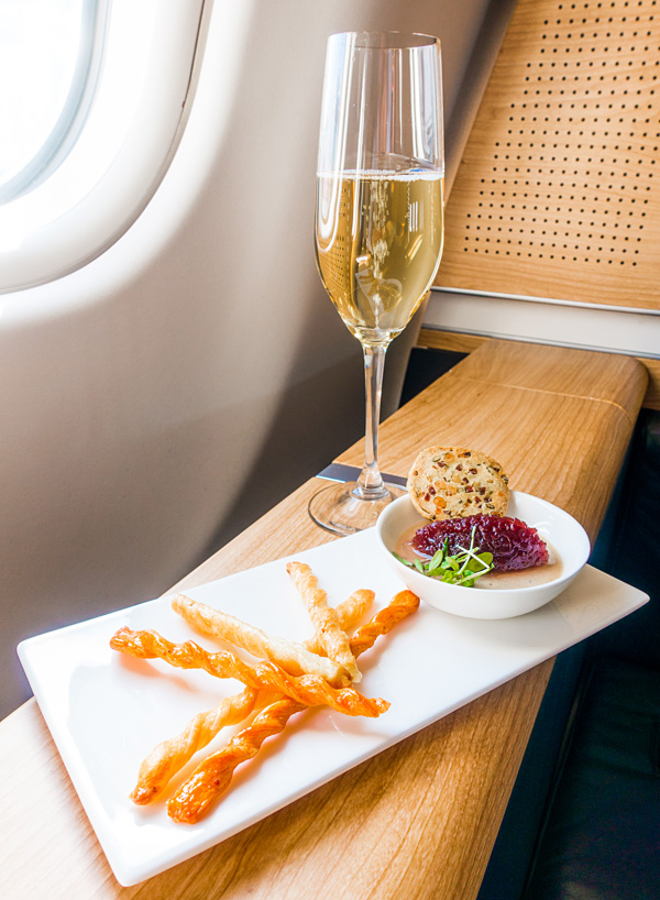 Swiss First Class Dining A330 300 Amuse Bouche Zurich Dubai LX242