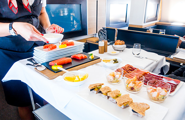 Swiss First Class Lunch First Course Cart Balik Salmon
