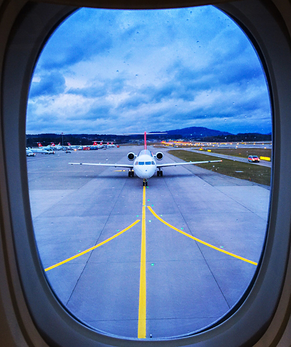 Awesome runway view before take off in Zurich