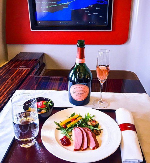 Garuda Indonesia First Class Laurent Perrier Cuvee Rose Brut Champagne