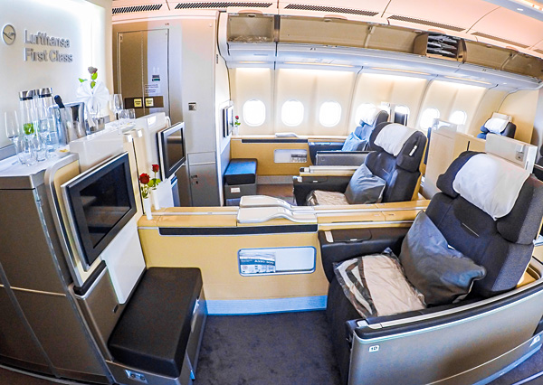 Lufthansa First Class Dubai Munich A330-300 Cabin