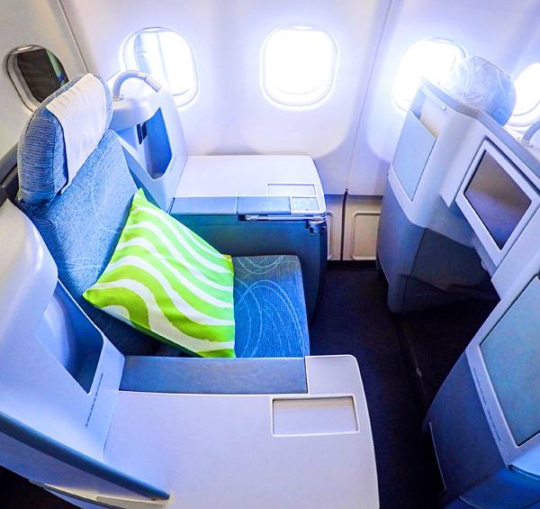 My throne onboard Finnair A330-300 Business Class Helsinki to New York