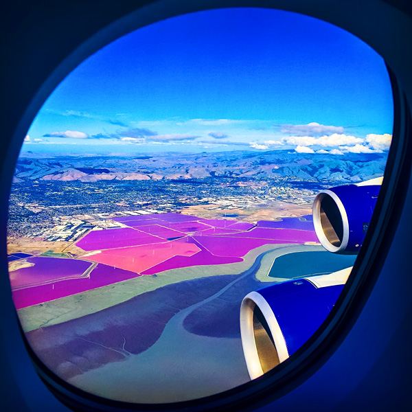 salt ponds on final approac -San-Francisco airport