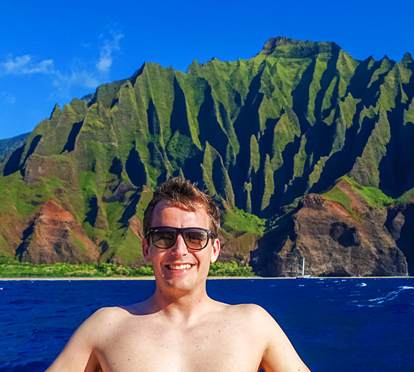 Na Pali Coast seen from boat kauai