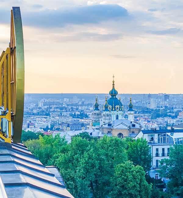 View from InterContinental Kiev b-hush rooftop lounge bar