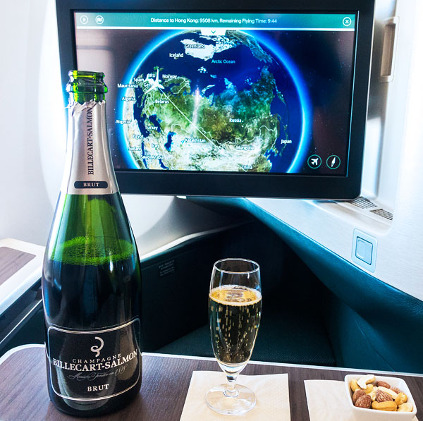 Cathay Pacific A350 Business Class Champagne by Billecart Salmon