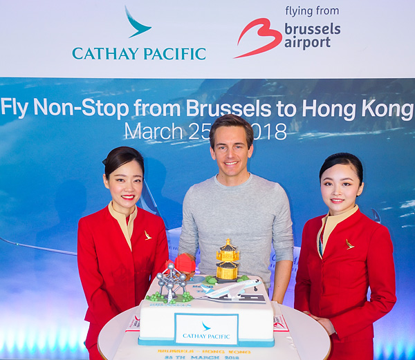 Bart Lapers at Cathay Pacific inaugural event Brussels Airport March 25, 2018