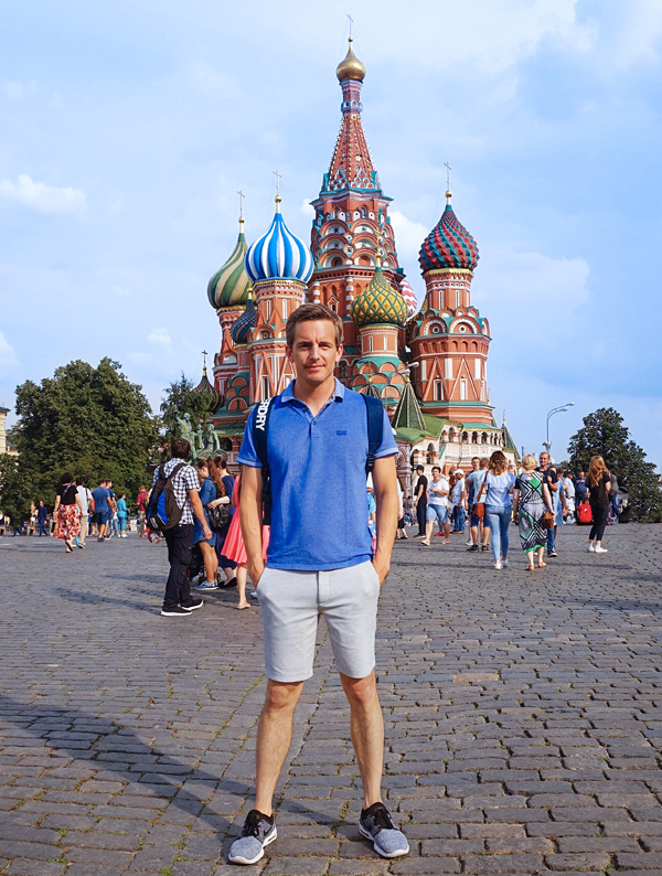 Bart Lapers at Saint Basil's Cathedral Red Square in Moscow