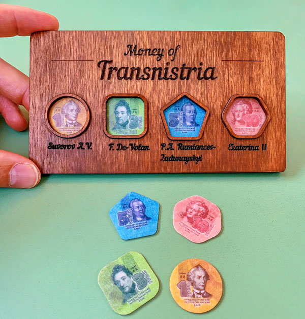 Famous Transnistrian plastic money coins Transnistrian ruble