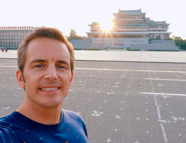 Bart Lapers at Grand Peoples Study House in Pyongyang