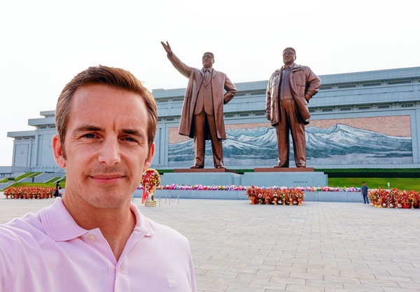 Bart Lapers at Mansu Hill Grand Monument in Pyongyang