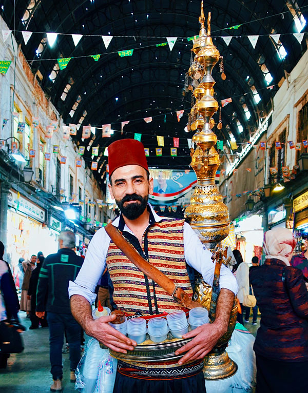 Juice seller at Al-Hamidiyah Souq Damascus