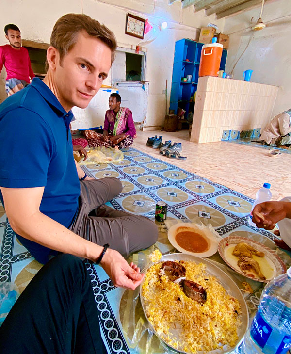 lunch with locals in hawf yemen
