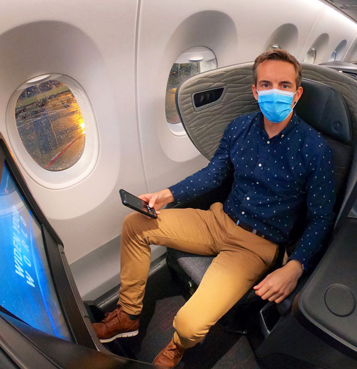 Turkish Airlines A350 Business Class seat 6K Amsterdam to Istanbul